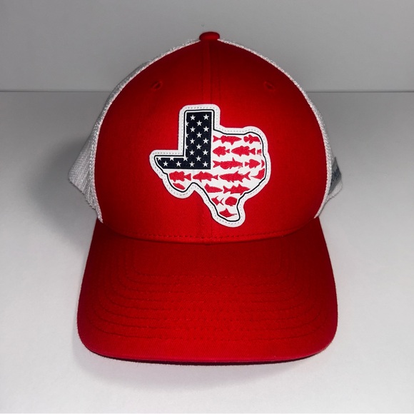 Columbia Other - Columbia PFG State Texas Mesh Ball Cap, FlexFit L/XL Red